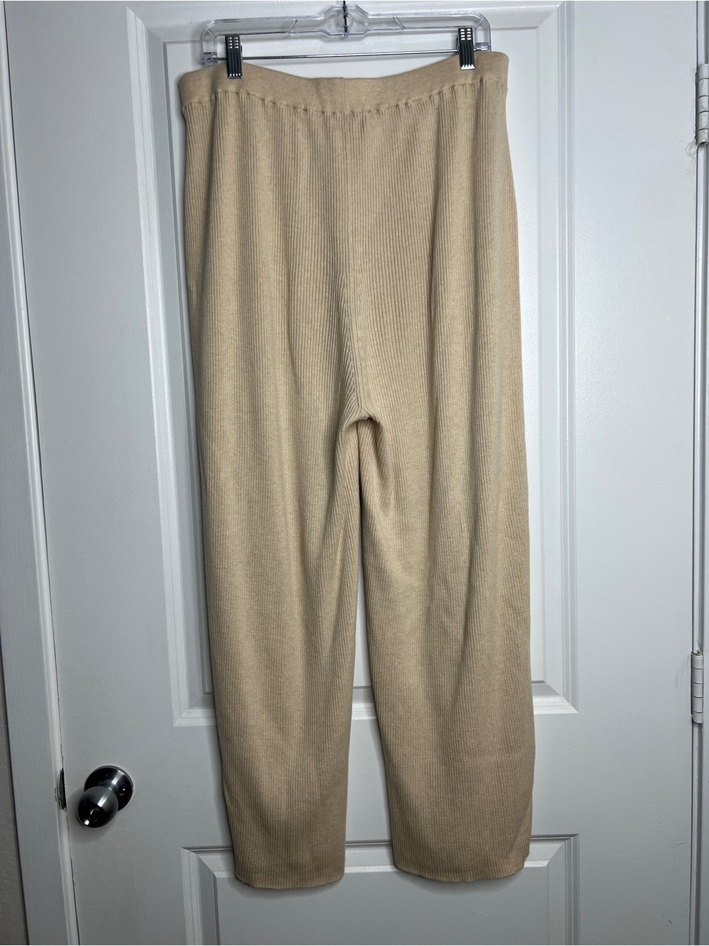 Quince Heather Oatmeal Cashmere Blend Maternity Wide Leg Pants Size Large - Picture 4 of 5